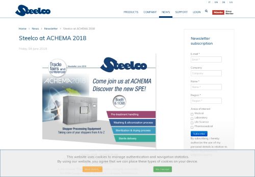 
                            9. Steelco at ACHEMA 2018