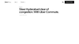 
                            1. Steer Hyderabad clear of congestion. With Uber Commute. | Uber Blog