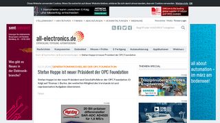 
                            12. Stefan Hoppe ist neuer Präsident der OPC Foundation | All-Electronics ...