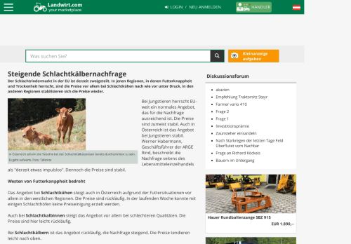 
                            8. Steigende Schlachtkälbernachfrage - Landwirt.com