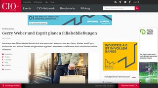 
                            10. Stellenabbau: Gerry Weber und Esprit planen Filialschließungen - cio.de