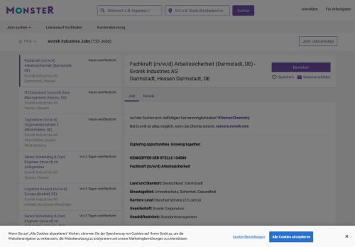 
                            11. Stellenangebote bei evonik industries | Monster.de