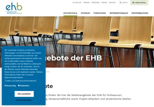 
                            8. Stellenangebote der EHB - Evangelische Hochschule Berlin