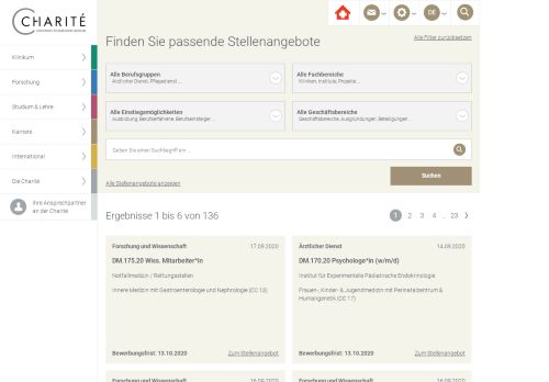
                            3. Stellenangebote finden: Charité – Universitätsmedizin Berlin