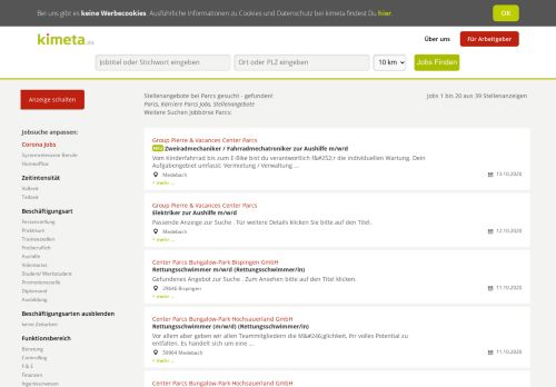 
                            11. Stellenangebote Parcs Jobs, Jobbörse | KIMETA.DE