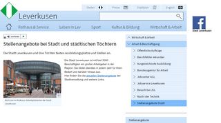 
                            3. Stellenangebote Stadt | Stadt Leverkusen