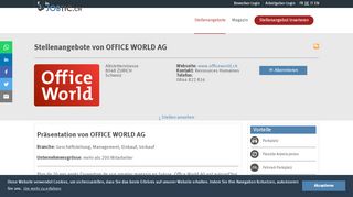 
                            13. Stellenangebote von OFFICE WORLD AG - Stellenangebote nach ...