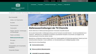 
                            7. Stellenausschreibungen | Die Universität | Universität | TU Chemnitz