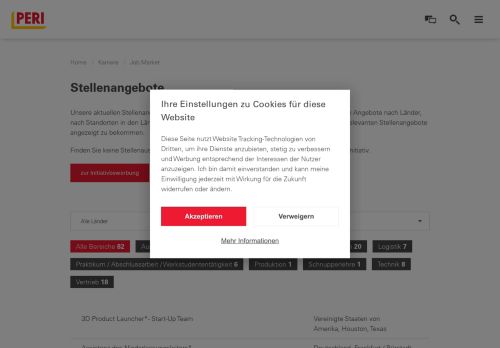 
                            8. Stellenbörse: Offene Stellen bei PERI - PERI Group