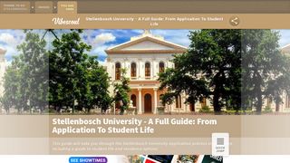 
                            11. Stellenbosch University - A Full Guide: From Application To Student ...