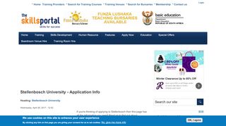 
                            13. Stellenbosch University - Application Info | Skills Portal