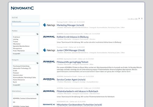 
                            6. Stellenmarkt | NOVOMATIC Recruiting | umantis Talent Management