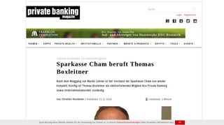 
                            12. Stellvertretendes Vorstandsmitglied: Sparkasse Cham beruft Thomas ...