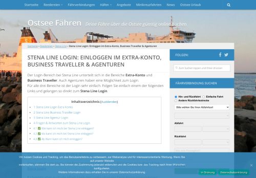 
                            10. Stena Line Login: einloggen im Extra-Konto, Business Traveller ...