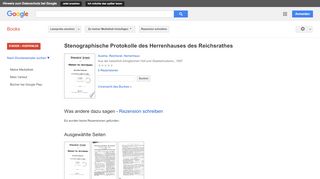 
                            13. Stenographische Protokolle des Herrenhauses des Reichsrathes