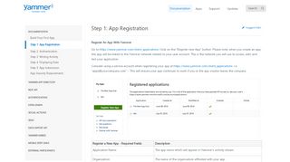 
                            4. Step 1: App Registration · Yammer Developer Site