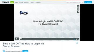 
                            6. Step 1 GM OnTrac How to Login via Global Connect on Vimeo