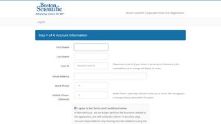 
                            6. Step 1 of 4: Account Information - Boston Scientific Corporate Portal