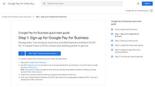 
                            6. Step 1: Sign up for Google Pay for Business - Google Support