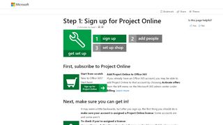 
                            6. Step 1 Sign up for Project Online | Microsoft Docs