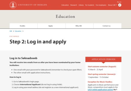 
                            6. Step 2: Log in and apply | Education | University of Bergen