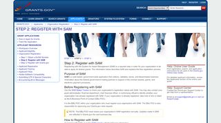 
                            6. Step 2: Register with SAM | GRANTS.GOV