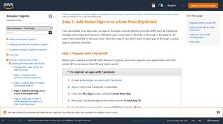
                            1. Step 3. Add Social Sign-in to a User Pool (Optional) - Amazon Cognito