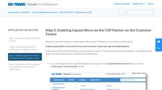 
                            9. Step 3: Enabling Ingram Micro as the CSP Partner on the Customer ...