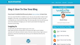 
                            10. Step 3: How to Use Your Blog · The Blog Starter