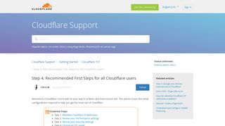
                            6. Step 4: Recommended First Steps for all Cloudflare users – Cloudflare ...