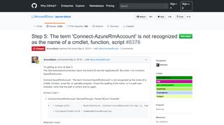 
                            6. Step 5: The term 'Connect-AzureRmAccount' is not recognized as the ...