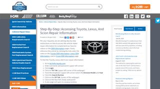 
                            12. Step-By-Step: Accessing Toyota, Lexus, And Scion Repair Information