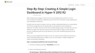 
                            2. Step-By-Step: Creating A Simple Login Dashboard in Hyper-V 2012 R2