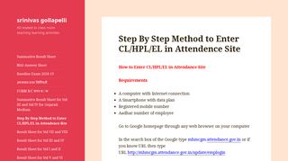 
                            9. Step By Step Method to Enter CL/HPL/EL in Attendence Site ...