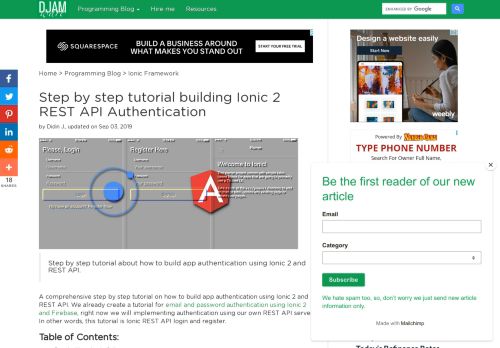 
                            1. Step by step tutorial building Ionic 2 REST API Authentication