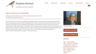 
                            13. Stephen's Web ~ Intro to Pearson's OpenClass ~ Stephen Downes