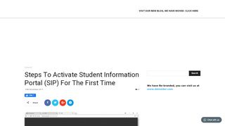 
                            8. Steps To Activate Student Information Portal (SIP) For The First Time ...