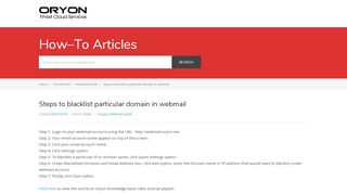 
                            12. Steps to blacklist particular domain in webmail - Oryon Knowledge Base