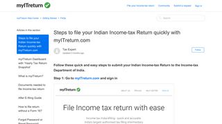 
                            9. Steps to file your Indian Income-tax Return quickly with myITreturn.com