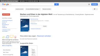 
                            4. Sterben und Erben in der digitalen Welt: von der Tabuisierung zur ...