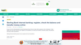 
                            11. Sterling Bank Internet banking: register, check balance and transfer ...