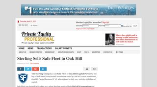 
                            10. Sterling Sells Safe Fleet to Oak Hill - Private Equity Professional