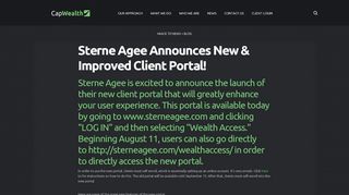 
                            4. Sterne Agee Announces New & Improved Client Portal! - CapWealth ...