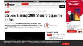 
                            10. Steuererklärung 2018: Steuerprogramme im Test - COMPUTER BILD