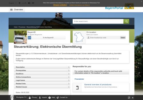 
                            10. Steuererklärung; Elektronische Übermittlung - BayernPortal