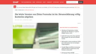 
                            11. Steuererklärung kostenlos: Elster Formular 20 ist da - CHIP