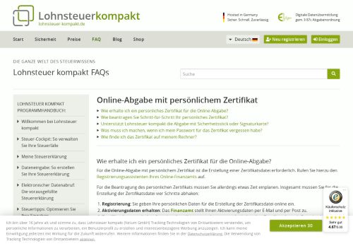 
                            11. Steuererklärung | Online-Abgabe mit persönlichem Zertifikat