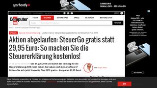 
                            7. SteuerGo Plus: Gratis statt 24,95 Euro - COMPUTER BILD