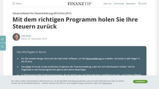 
                            12. Steuersoftware für die Online-Steuererklärung - Steuerprogramm ...