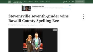 
                            10. Stevensville seventh-grader wins Ravalli County Spelling Bee | Local ...